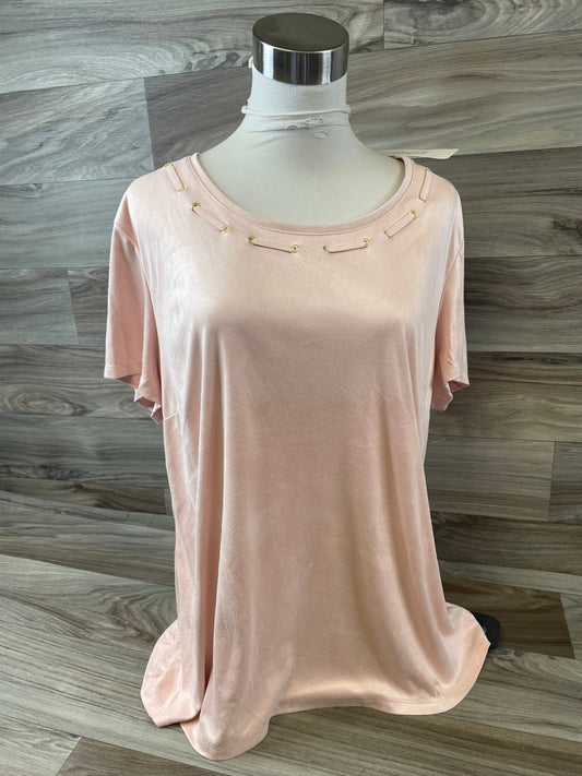 Top Short Sleeve By Chicos In Peach, Size: L