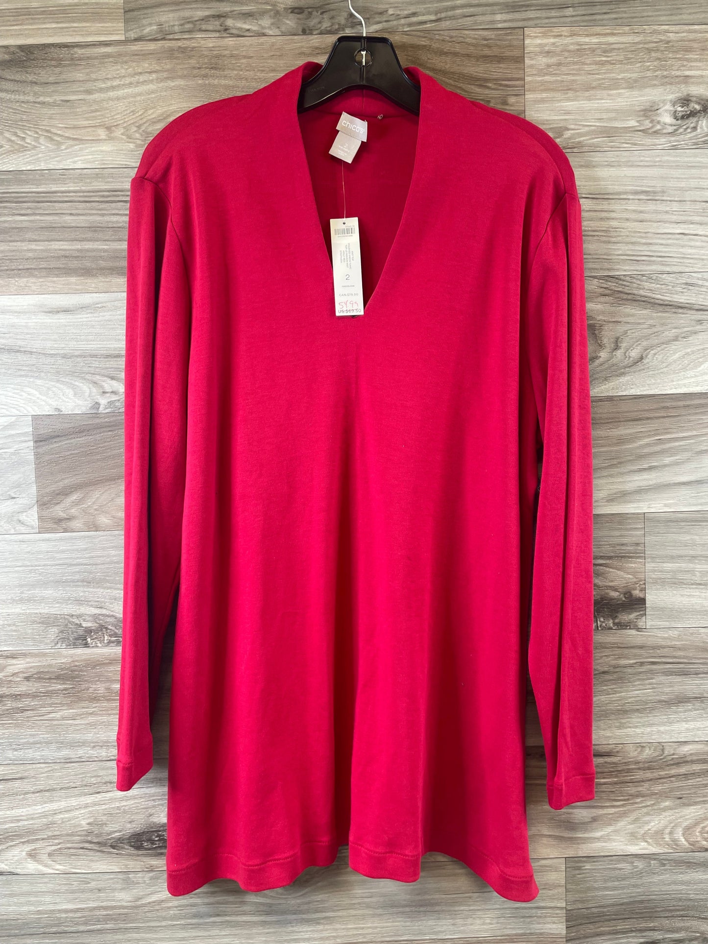 Top Long Sleeve By Chicos In Red, Size: L