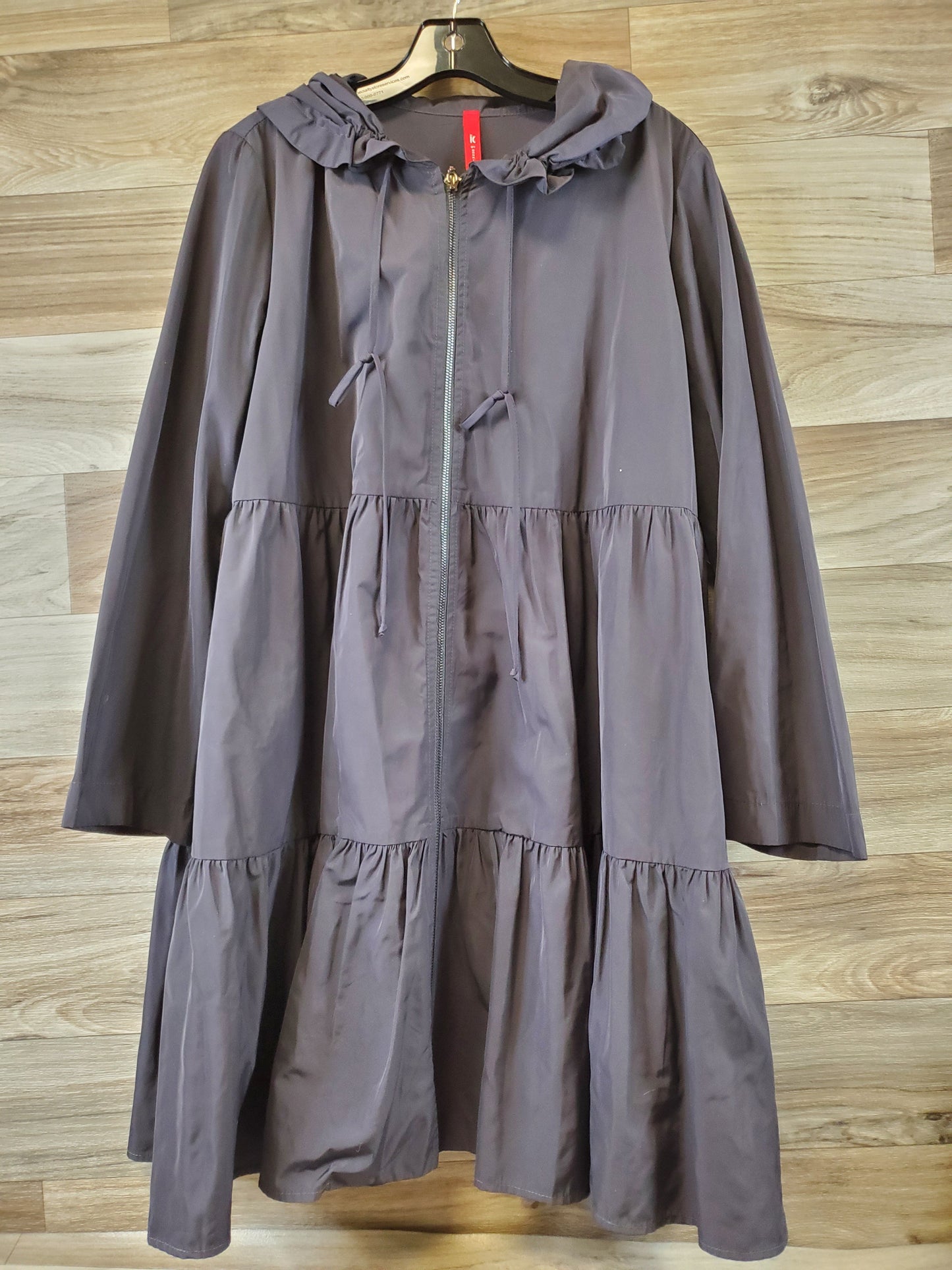 Jacket Windbreaker By Ic By Connie K In Grey, Size: Xl