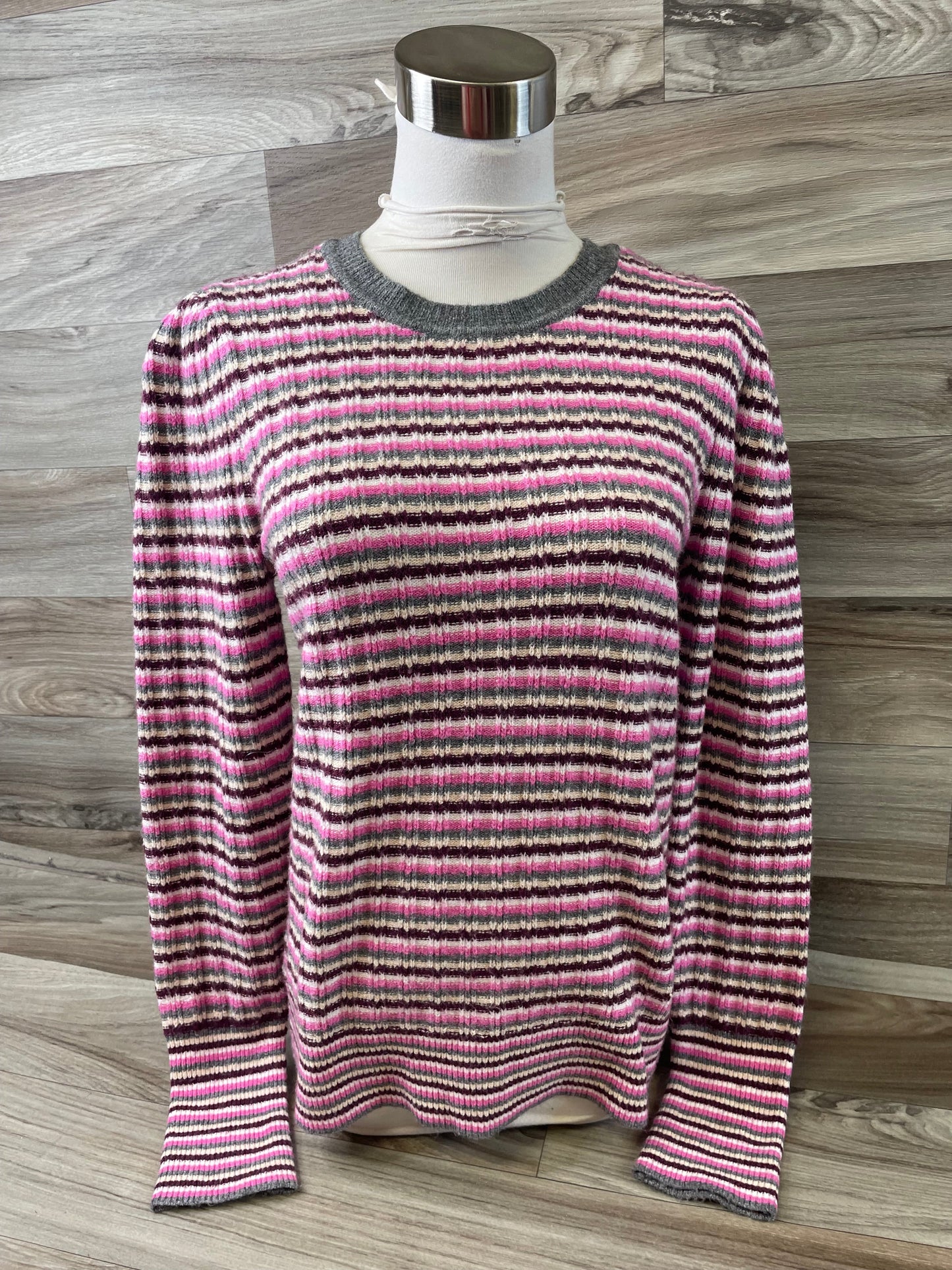 Top Long Sleeve By Loft In Striped Pattern, Size: M