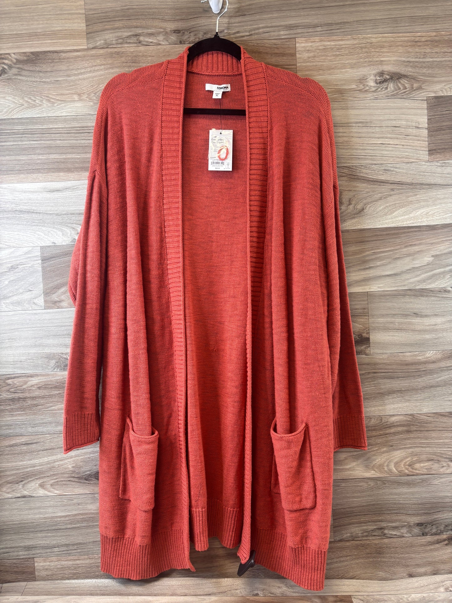 Sweater Cardigan By Sonoma In Orange, Size: Xl