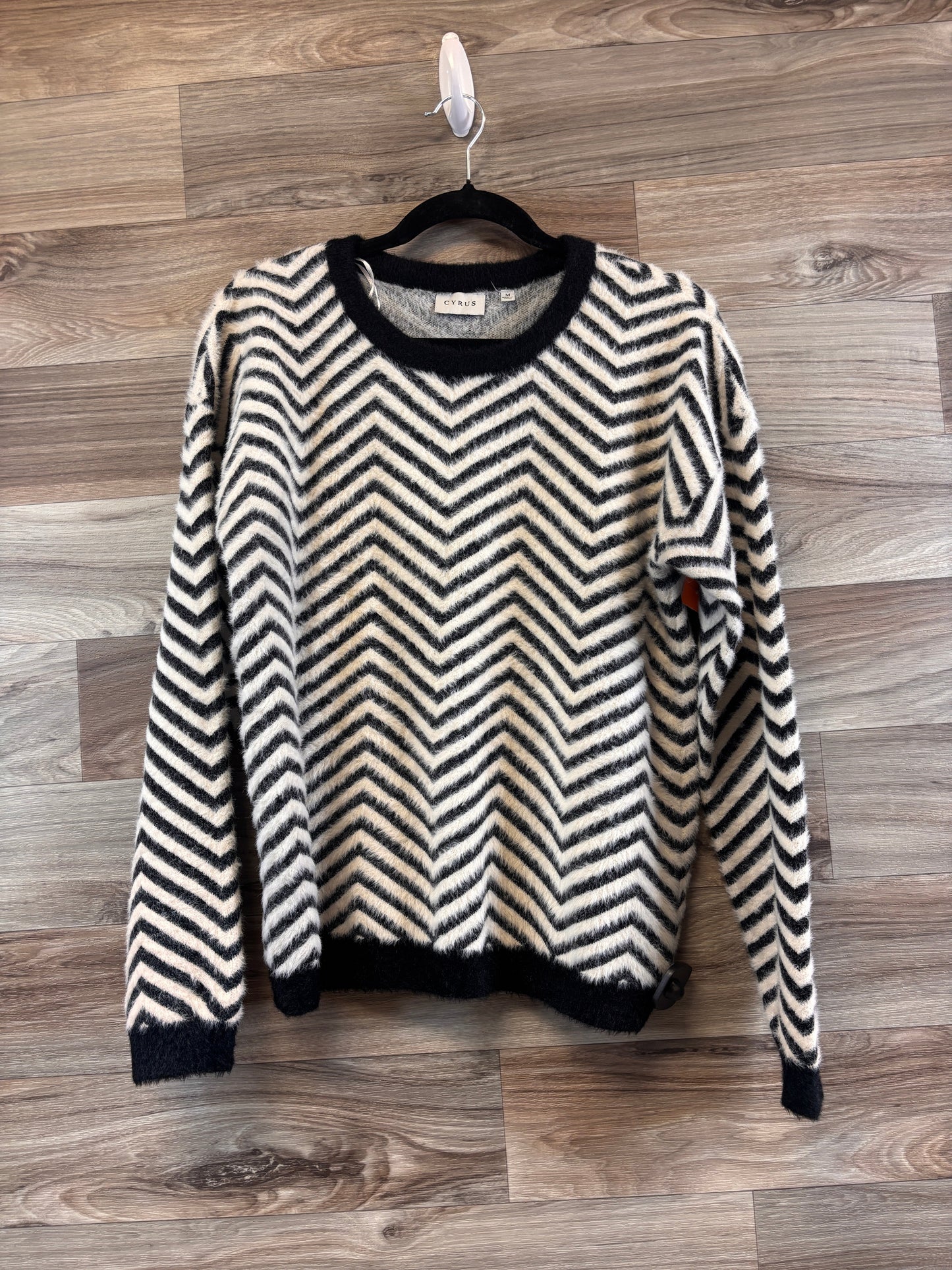 Sweater By Cyrus Knits In Black & Cream, Size: M