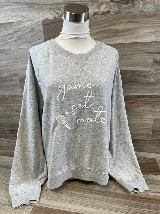 Sweatshirt Crewneck By Lou And Grey In Grey & White, Size: Xl