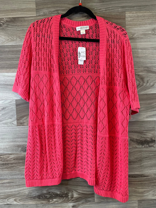 Cardigan By Christopher And Banks In Coral, Size: L