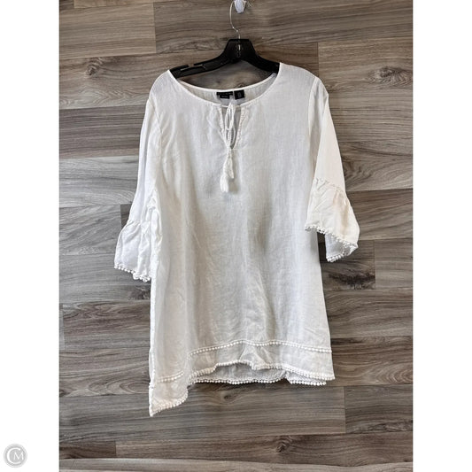 Top Short Sleeve By T Tahari In White, Size: 1x