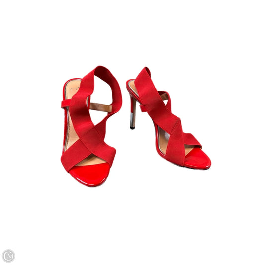 Sandals Heels Stiletto By Jessica Simpson In Red, Size: 8.5