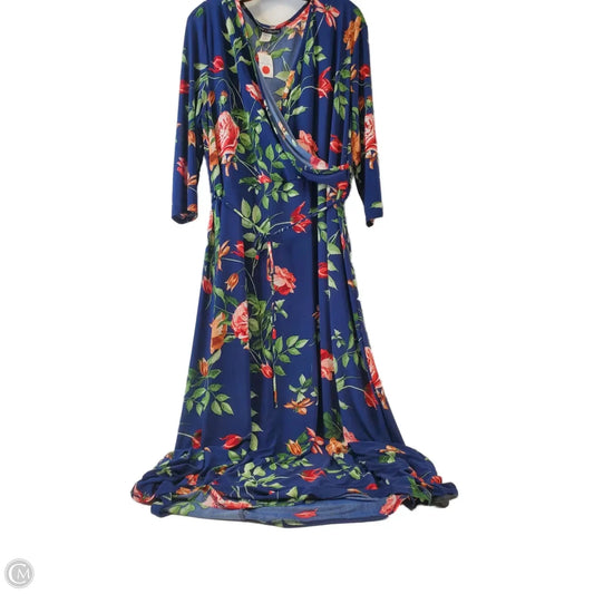 Dress Casual Maxi By Clothes Mentor In Blue & Green, Size: 3x