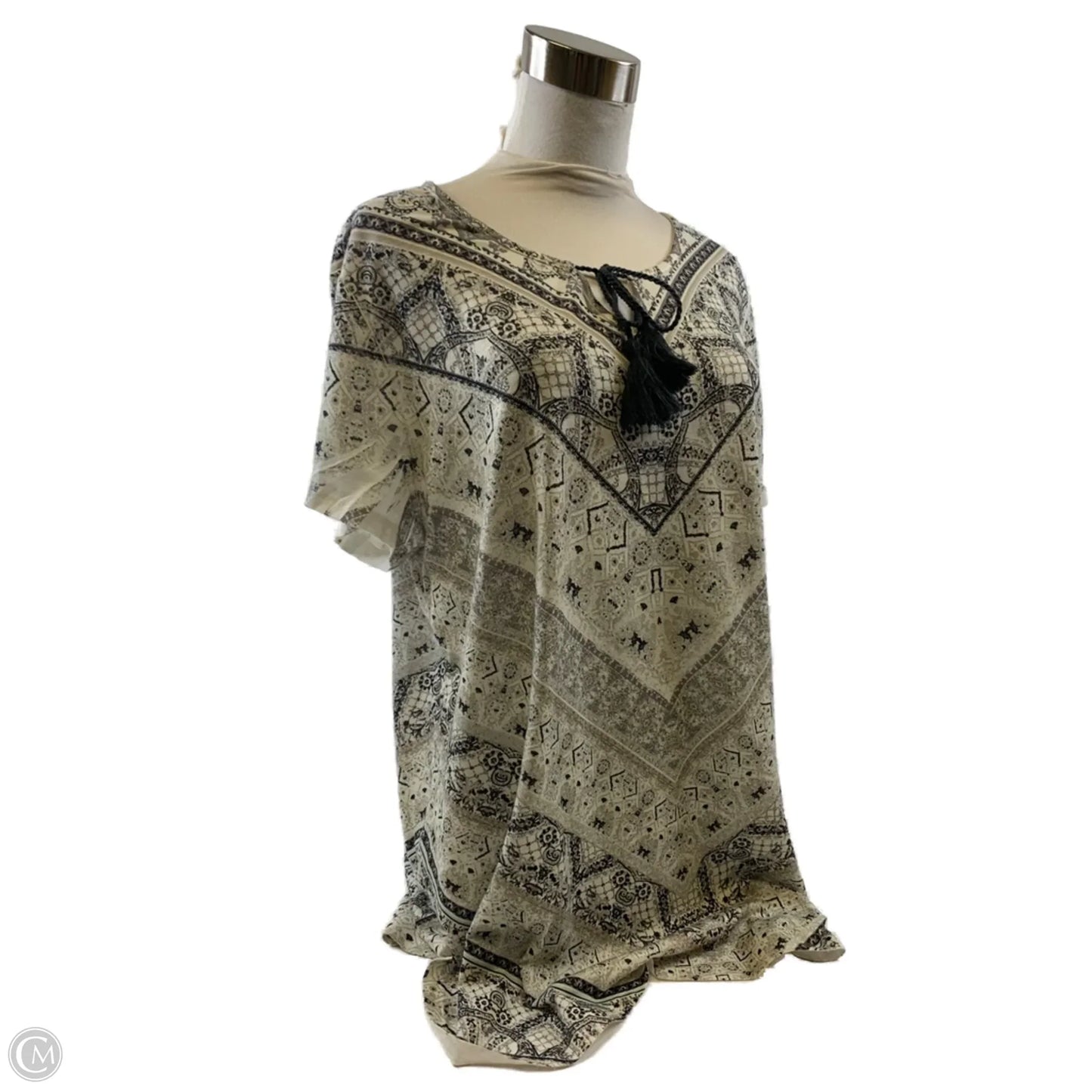 Top Short Sleeve Basic By Style And Company In Brown & Cream, Size: L