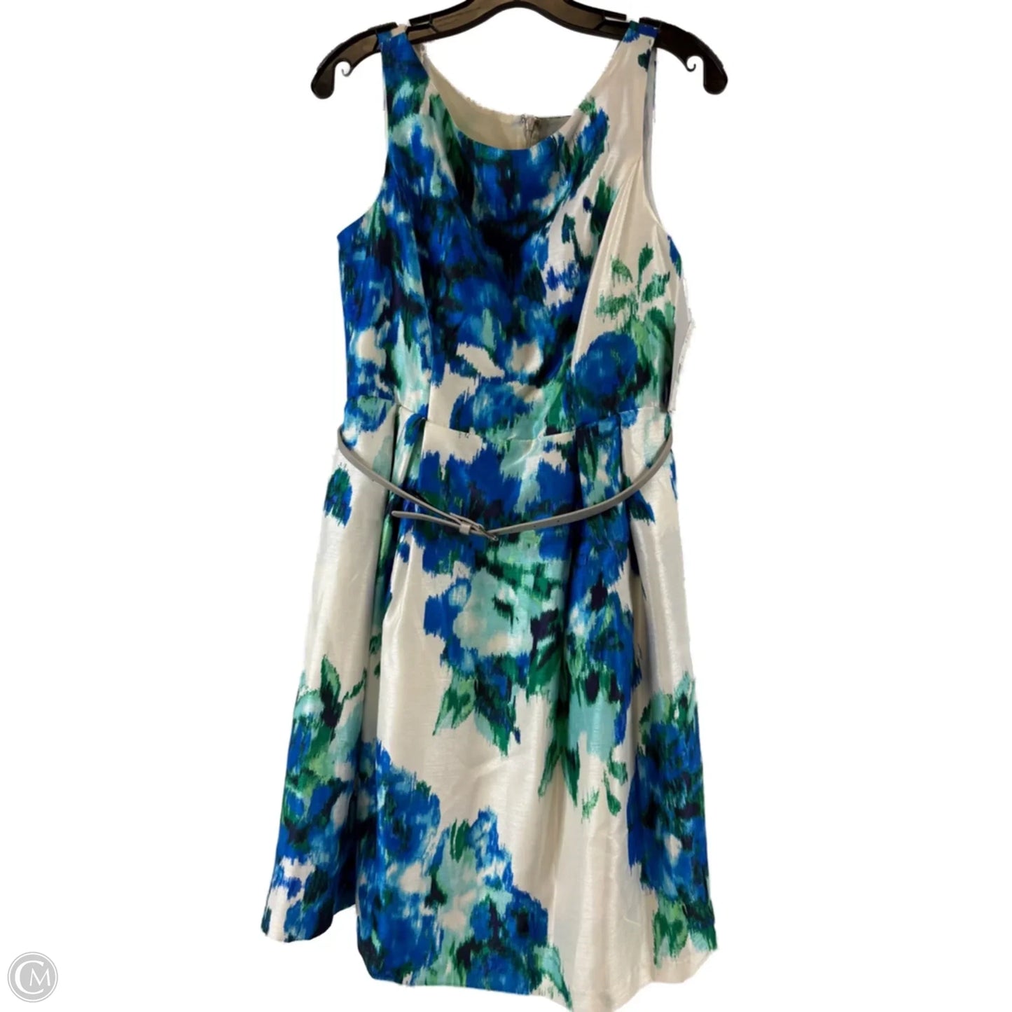 Dress Casual Short By Jessica Howard In Blue & Cream, Size: M