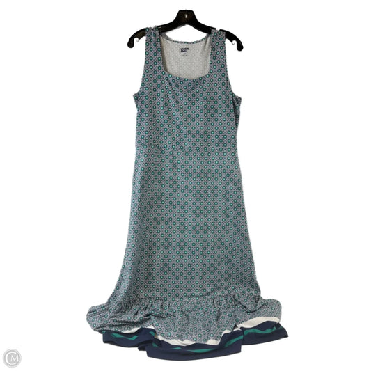 Dress Casual Maxi By Lands End In Blue & Green, Size: Mp