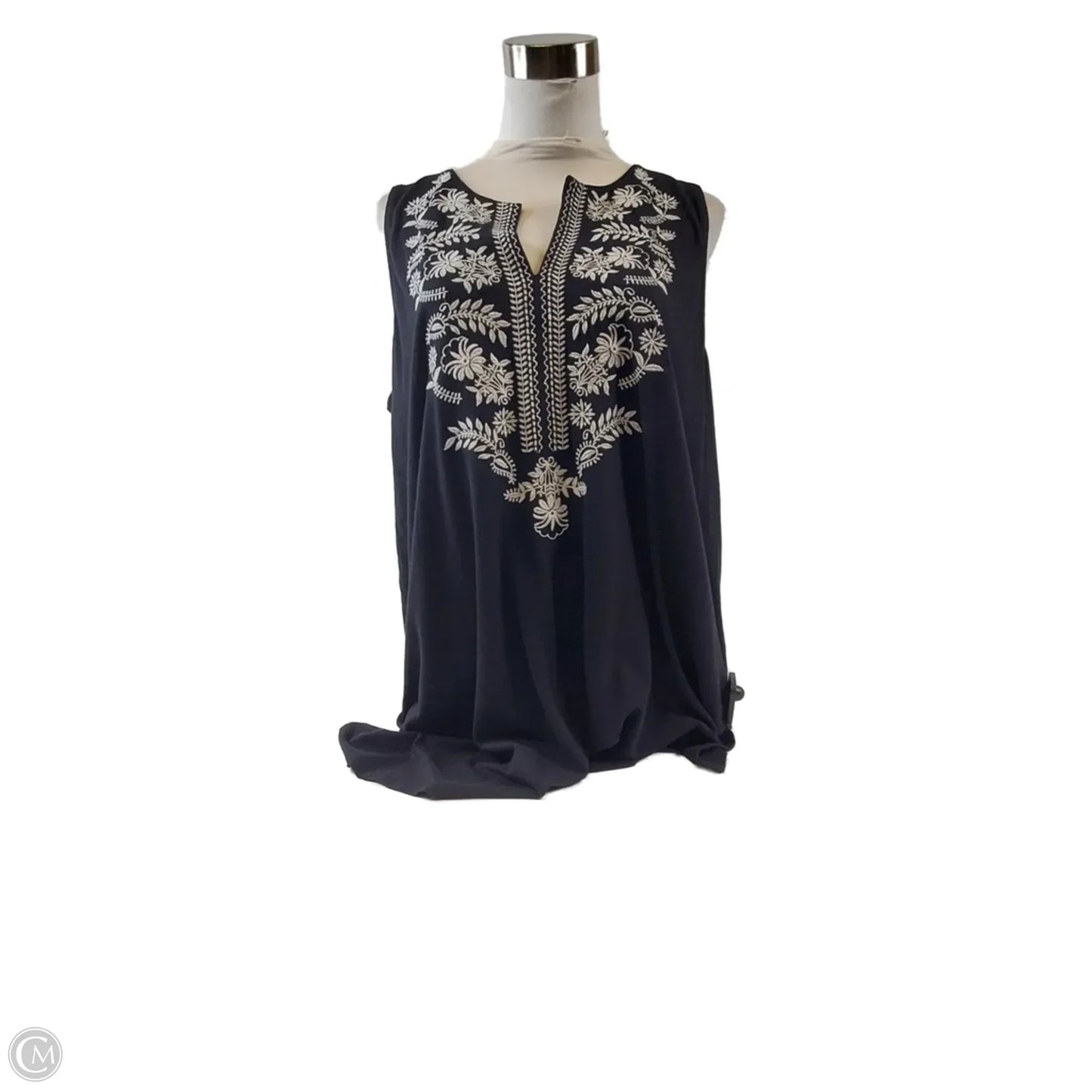 Top Sleeveless By J. Jill In Black & Cream, Size: L