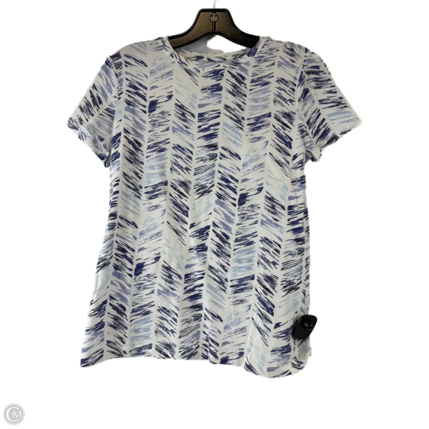 Top Short Sleeve Basic By Lord And Taylor In Purple & White, Size: S