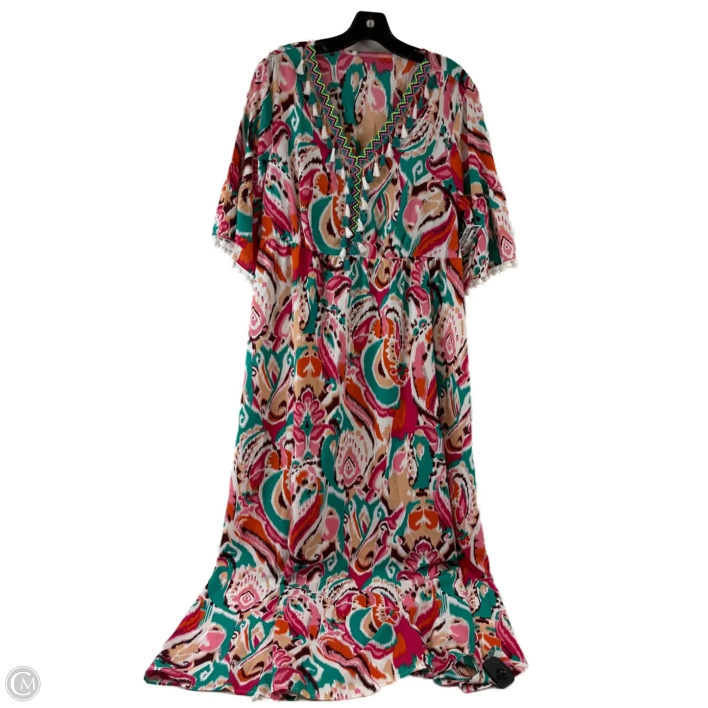 Dress Casual Maxi By Clothes Mentor In Green & Pink, Size: Xl