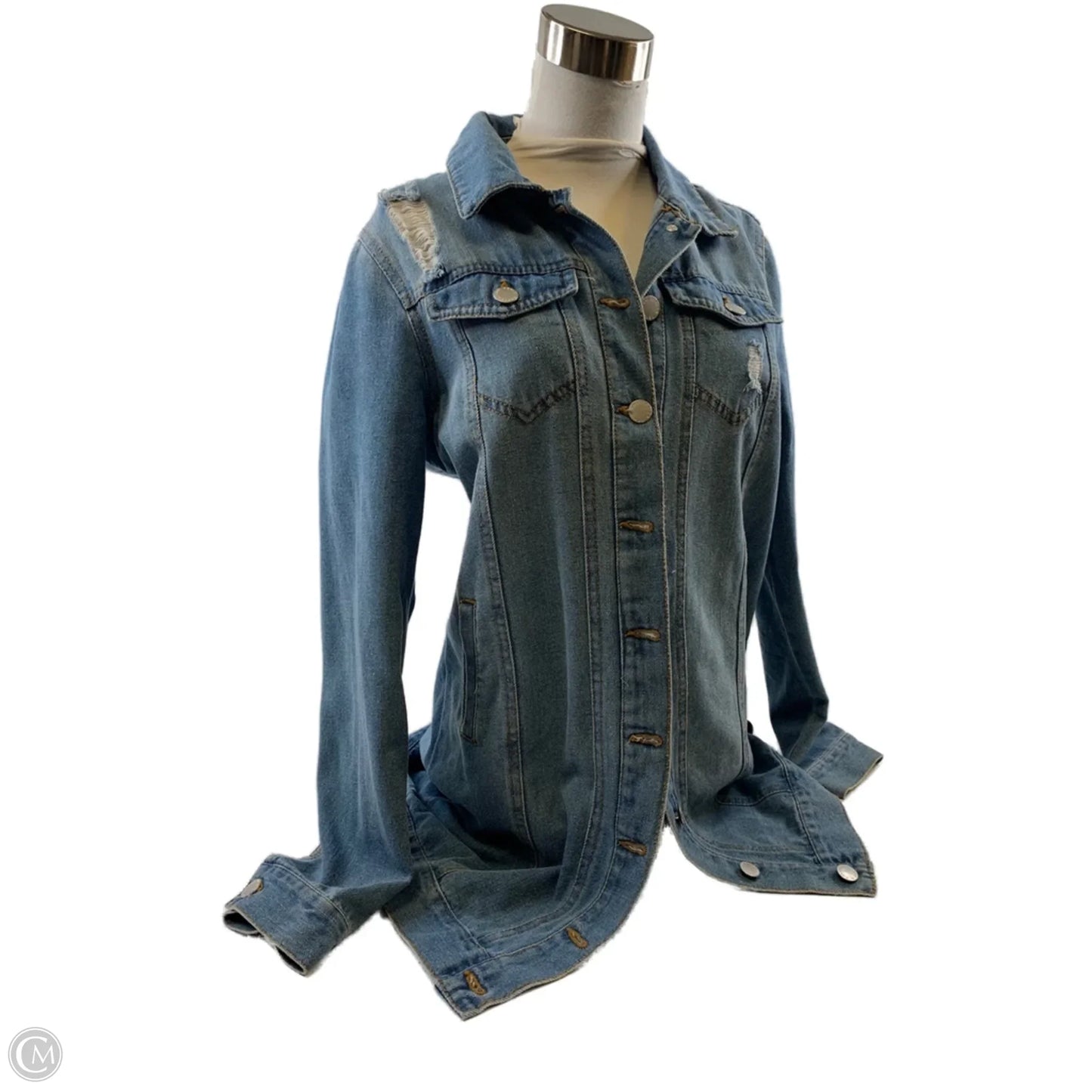 Jacket Denim By Ci Sono In Blue Denim, Size: M