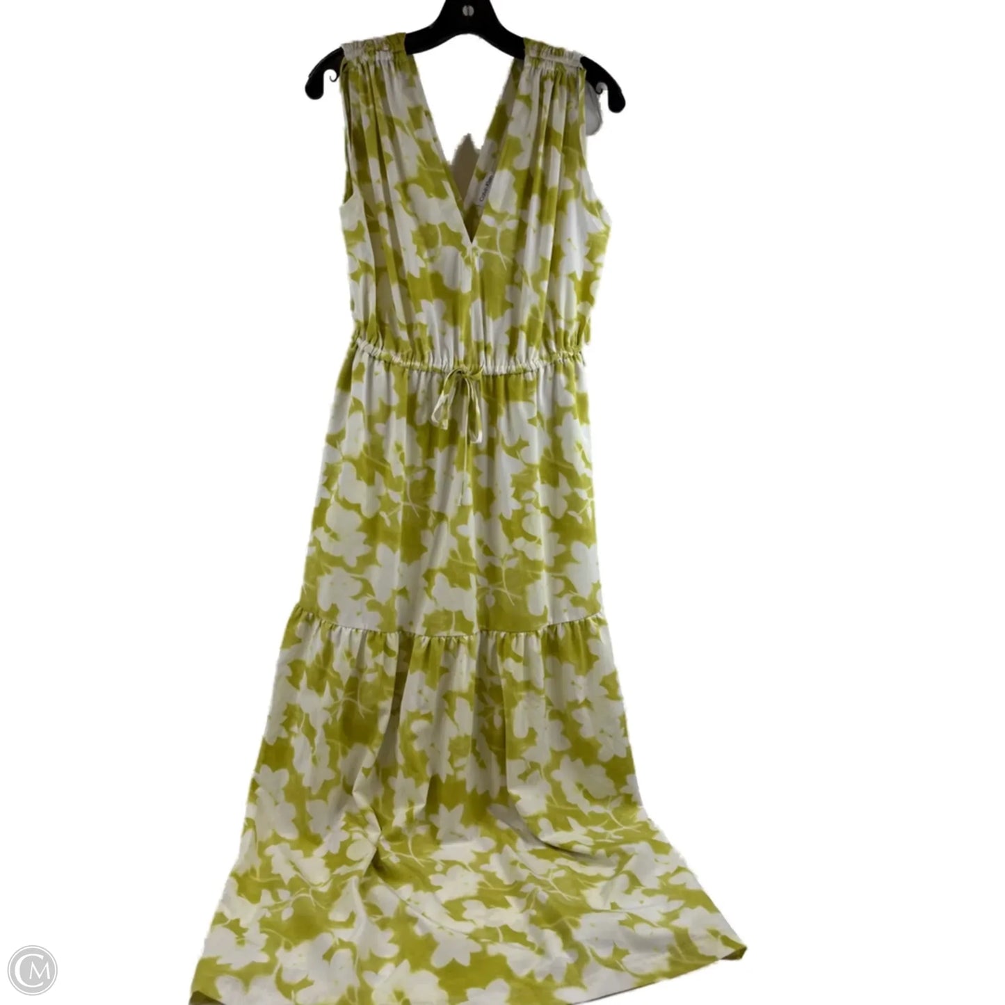 Dress Casual Maxi By Calvin Klein In Green & White, Size: S