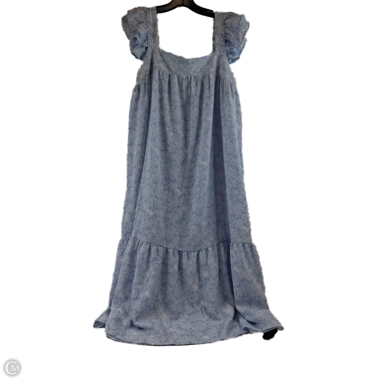 Dress Casual Maxi By Clothes Mentor In Blue & White, Size: L