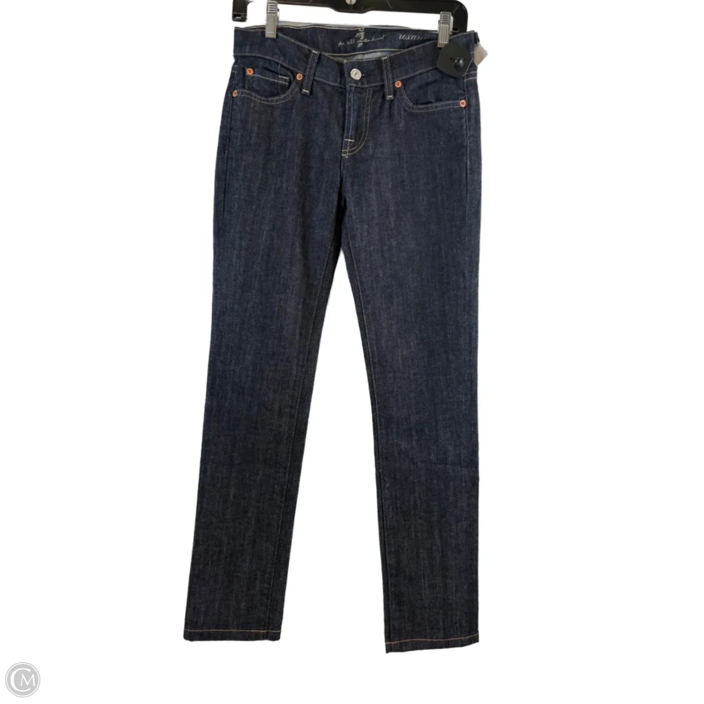 Jeans Skinny By 7 For All Mankind In Blue Denim, Size: 4