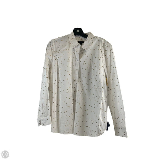Top Long Sleeve Basic By Talbots In Gold & White, Size: Lp