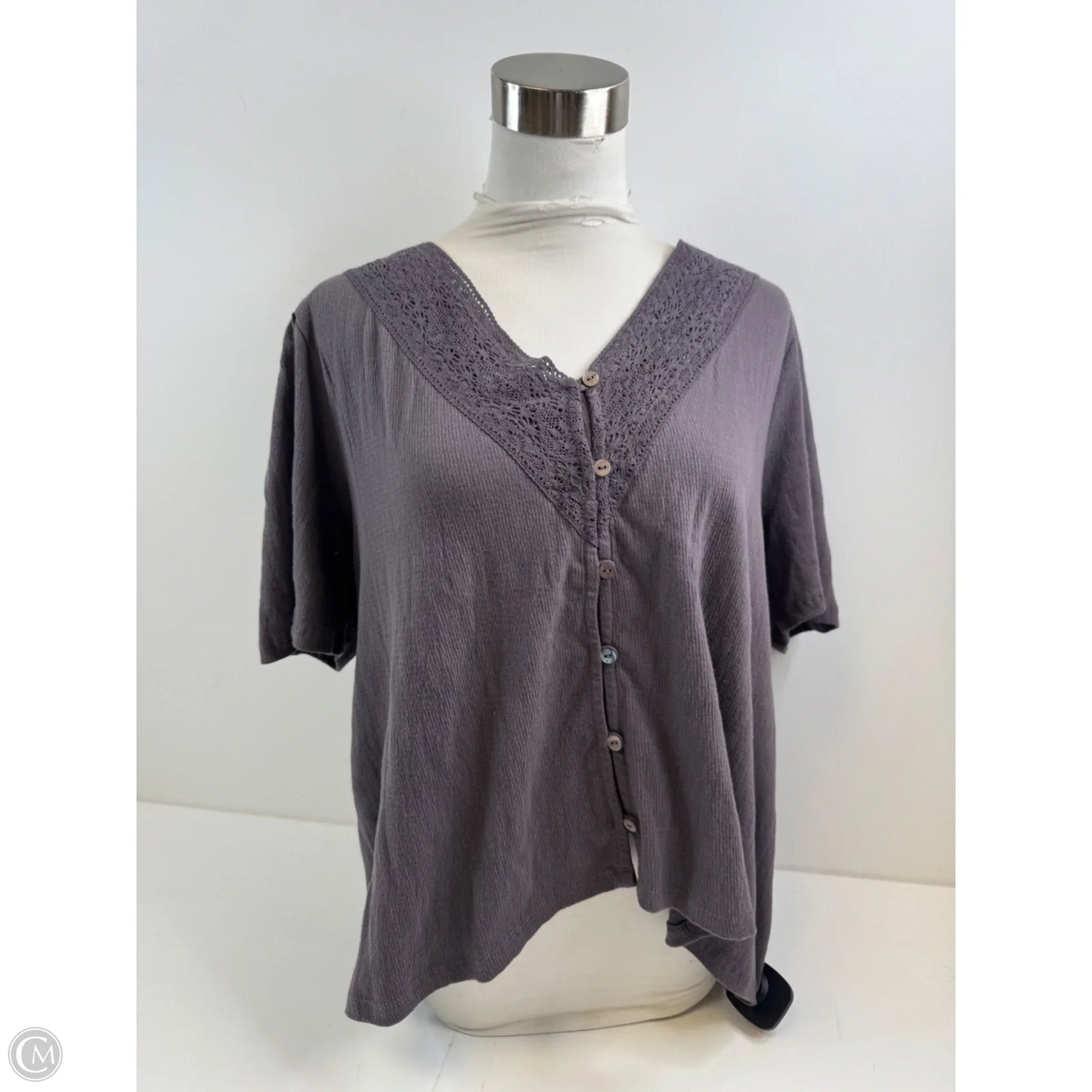 Top Short Sleeve Basic By Lucky Brand In Grey, Size: S