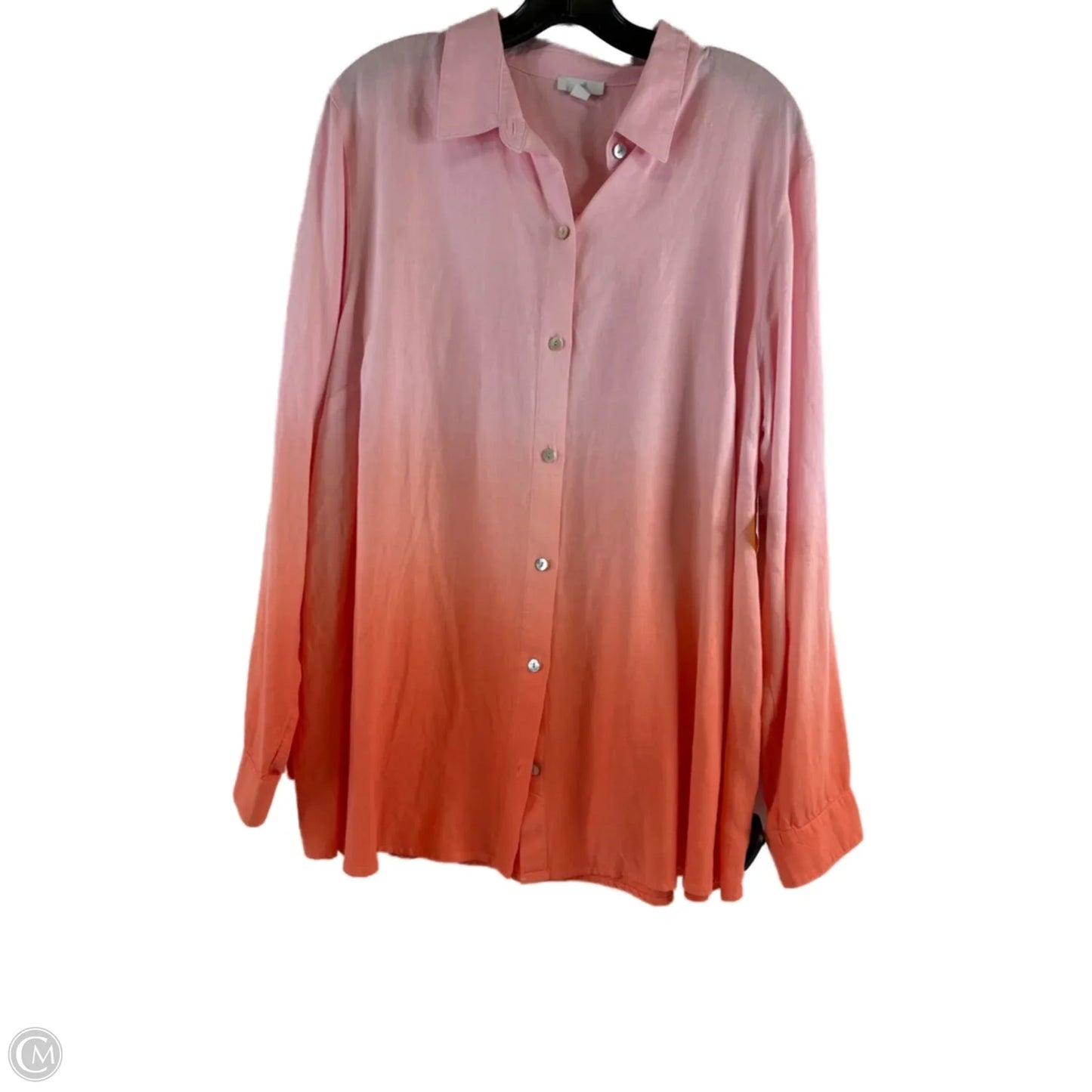 Top Long Sleeve By J. Jill In Orange & Pink, Size: L