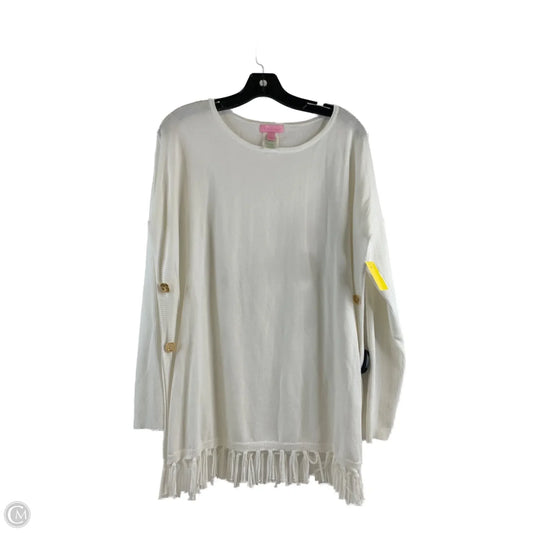 Top Long Sleeve Designer By Lilly Pulitzer In White, Size: L