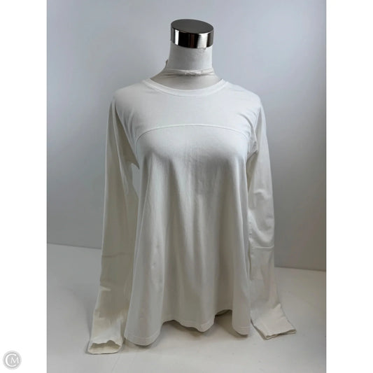 Athletic Top Long Sleeve Crewneck By Lululemon In White, Size: M
