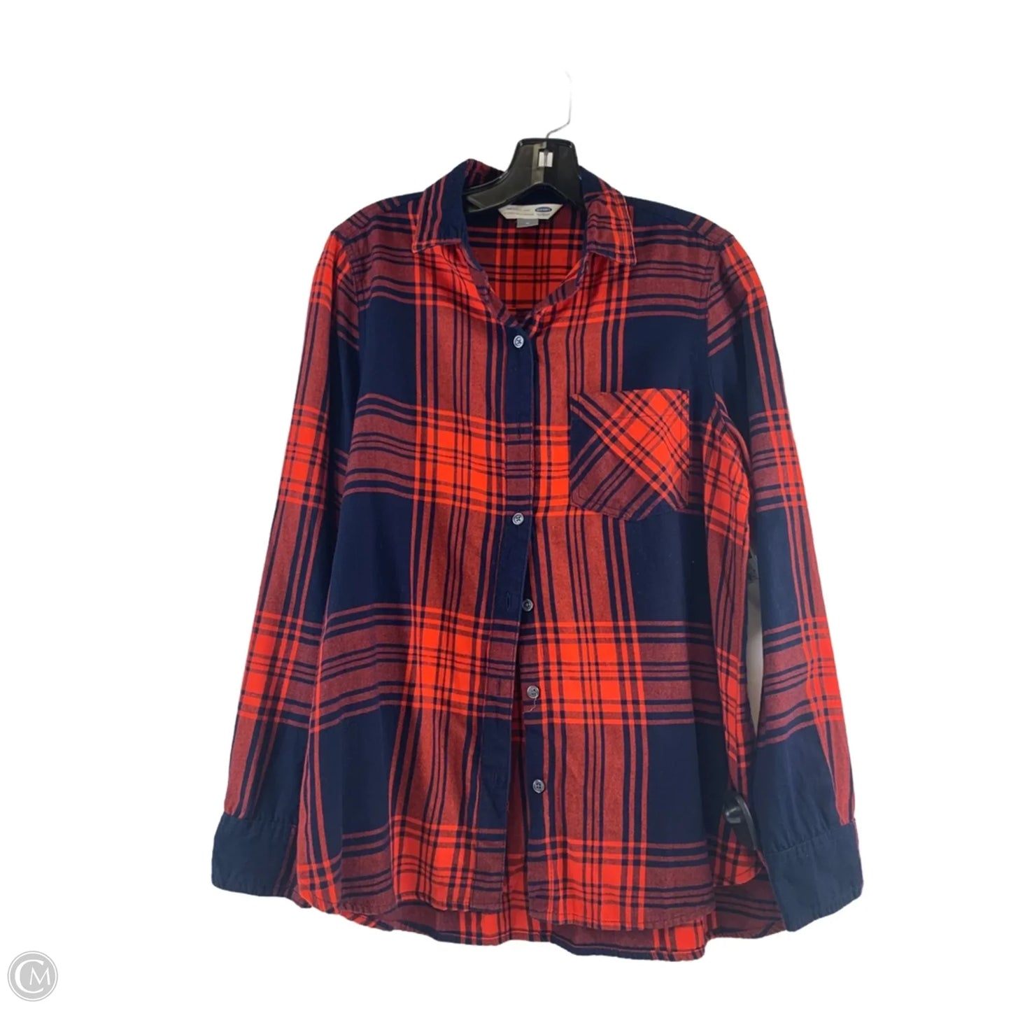 Top Long Sleeve By Old Navy In Blue & Red, Size: M