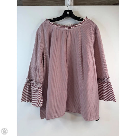 Top 3/4 Sleeve Basic By Talbots In Striped Pattern, Size: 3x