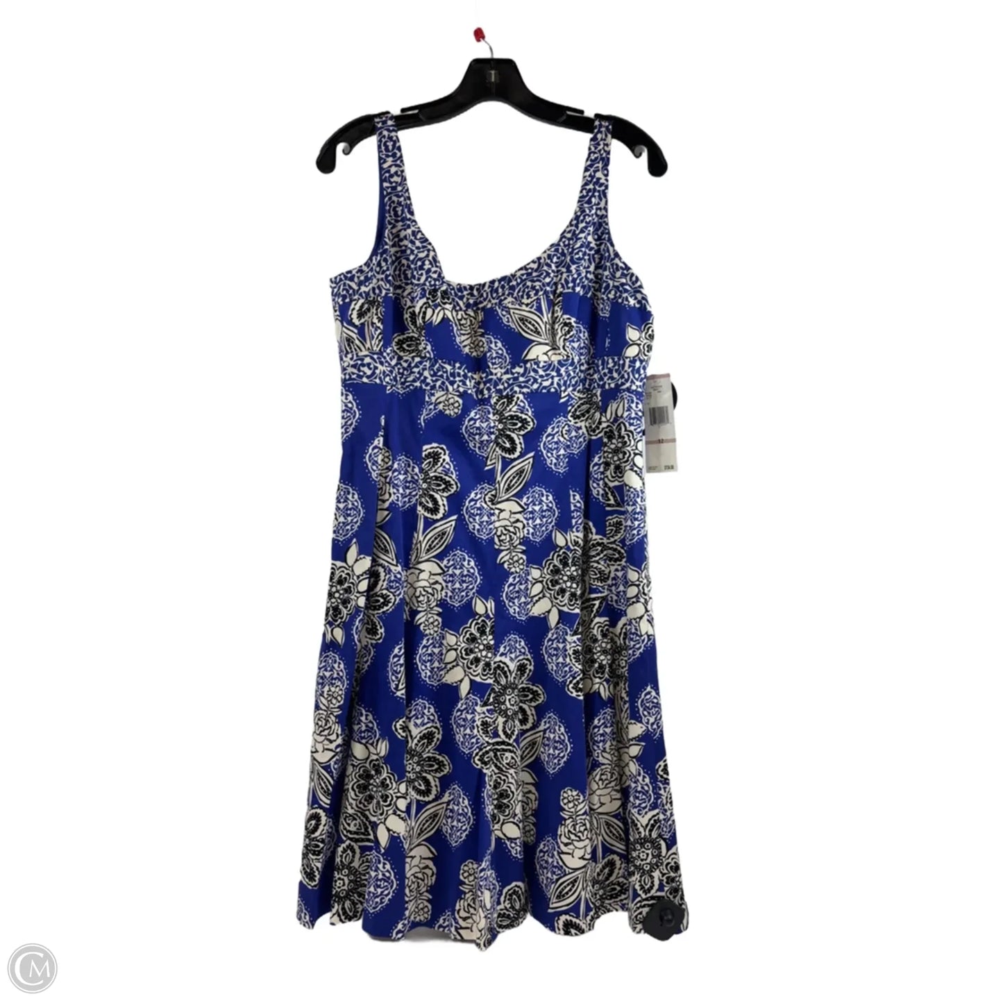 Dress Casual Midi By Nine West Apparel In Purple & White, Size: L