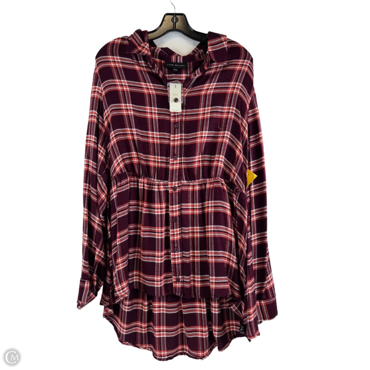 Top Long Sleeve By Lane Bryant In Plaid Pattern, Size: Xl