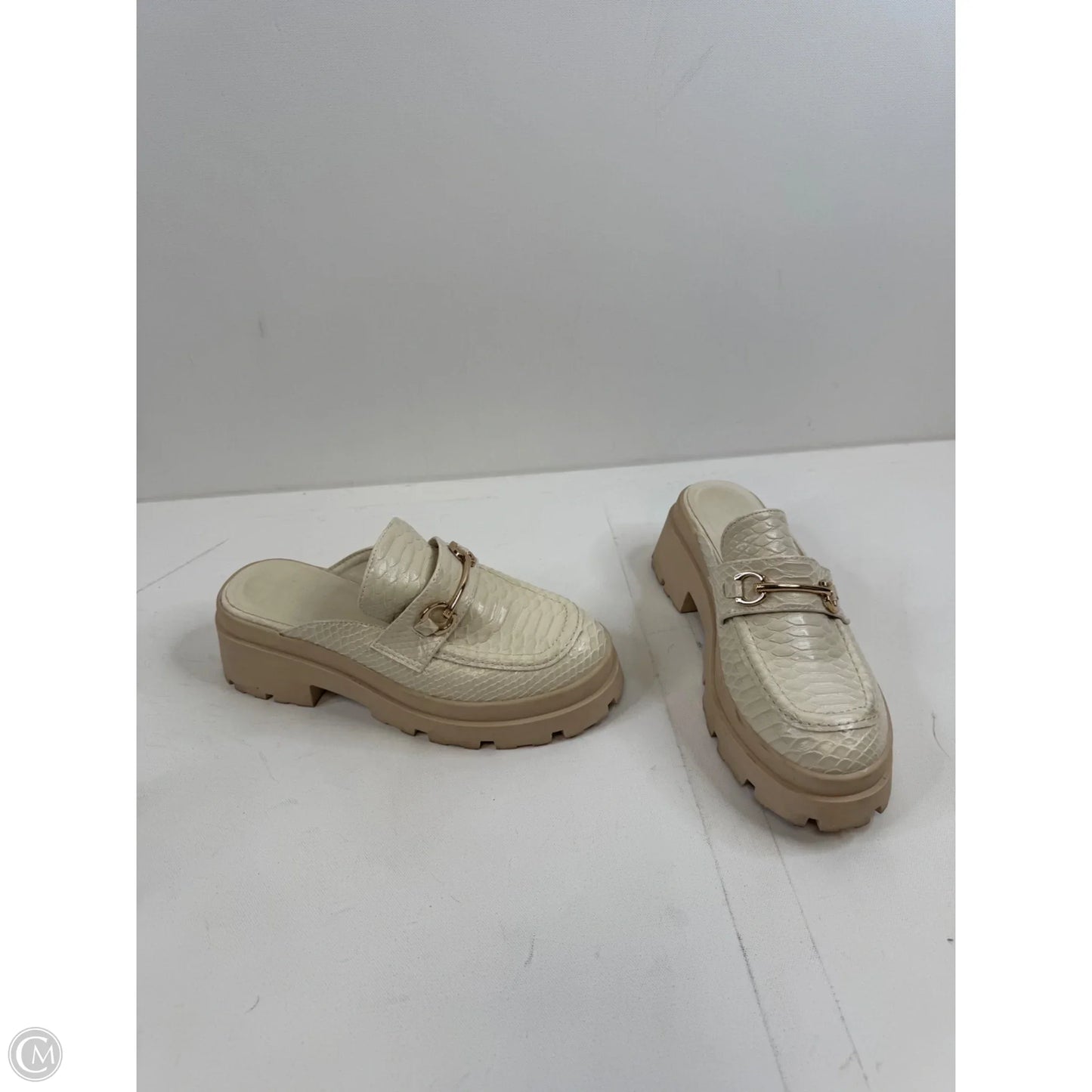 Shoes Heels Block By Clothes Mentor In Cream, Size: 7.5