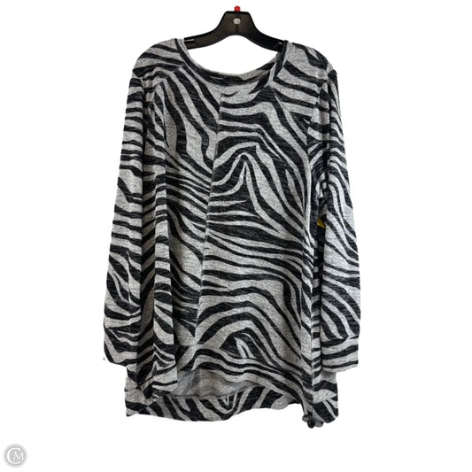 Top Long Sleeve By Zenergy By Chicos In Zebra Print, Size: Xl