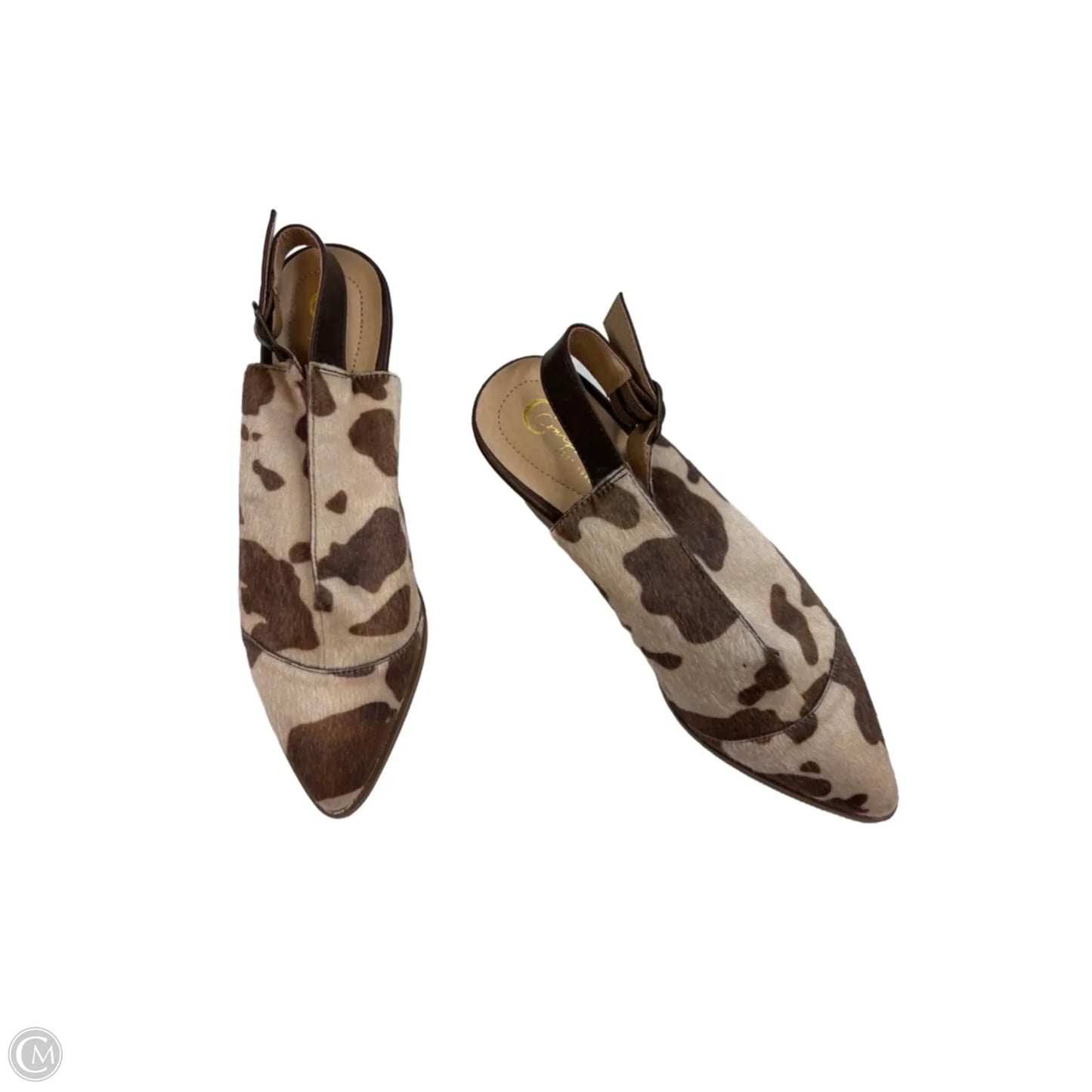 Shoes Heels Block By Clothes Mentor In Brown & Cream, Size: 8