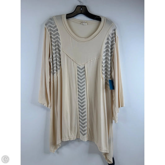 Top 3/4 Sleeve By Pol In Ivory, Size: M