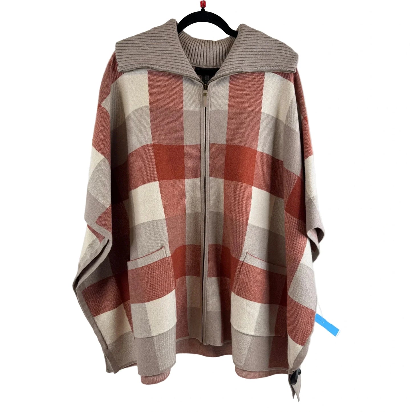 Poncho By Tahari In Plaid Pattern, Size: Xl