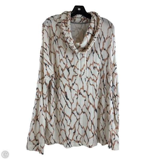 Top Long Sleeve By Andrew Marc In Cream & Tan, Size: Xl