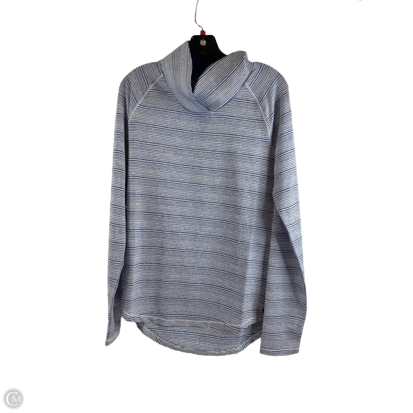 Athletic Top Long Sleeve Collar By Under Armour In Striped Pattern, Size: M