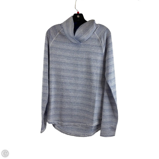 Athletic Top Long Sleeve Collar By Under Armour In Striped Pattern, Size: M