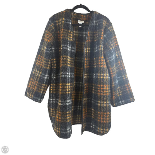 Jacket Shirt By Ava & Viv In Orange & Yellow, Size: Xl