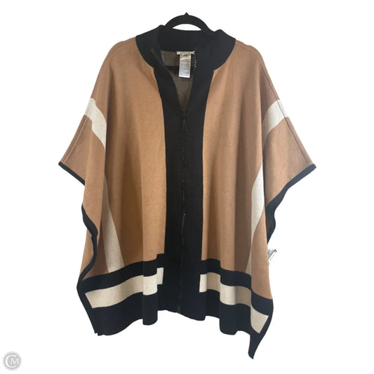 Poncho By Chicos In Black & Tan, Size: Xl