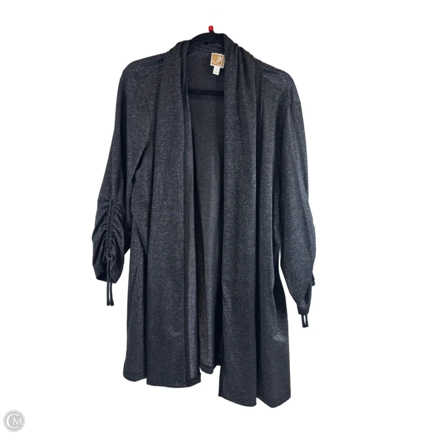 Cardigan By Jm Collections In Blue & Silver, Size: 2x