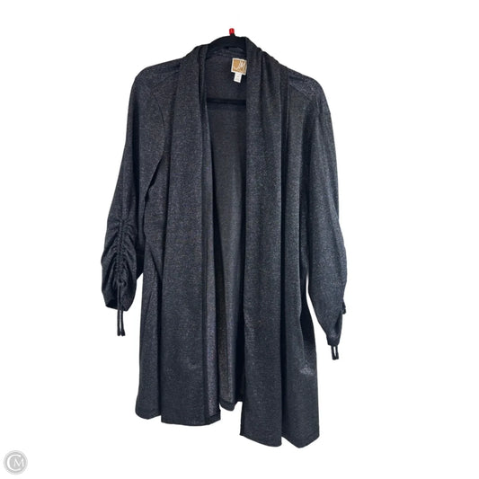 Cardigan By Jm Collections In Blue & Silver, Size: 2x