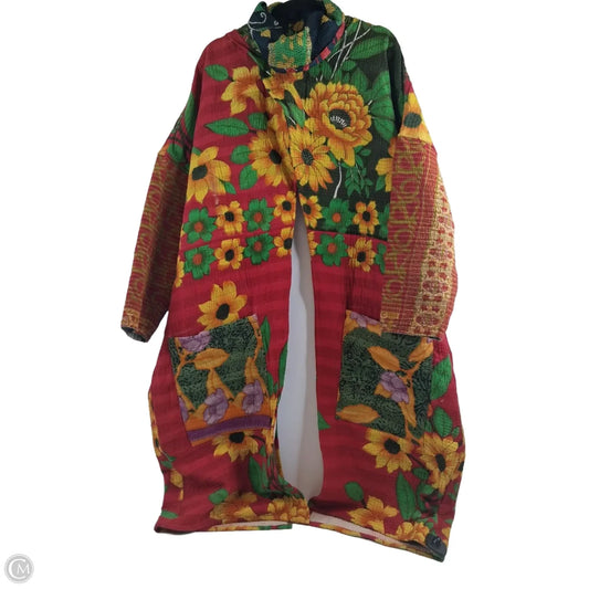 Poncho By Clothes Mentor In Red & Yellow, Size: Osfm