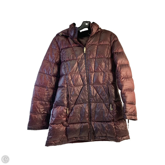 Jacket Puffer & Quilted By Calvin Klein In Maroon, Size: Lp