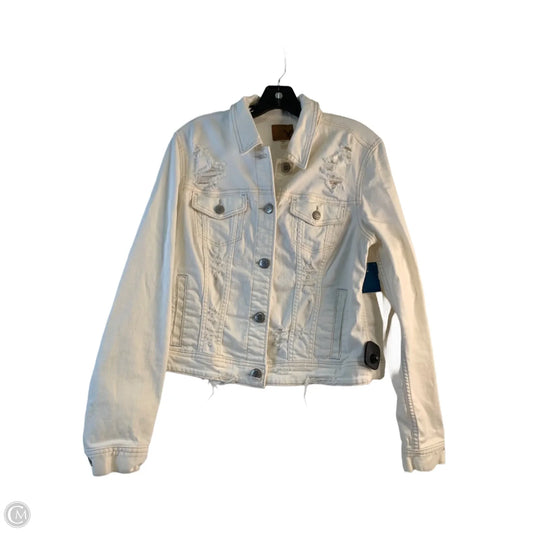 Jacket Denim By American Eagle In Cream, Size: L