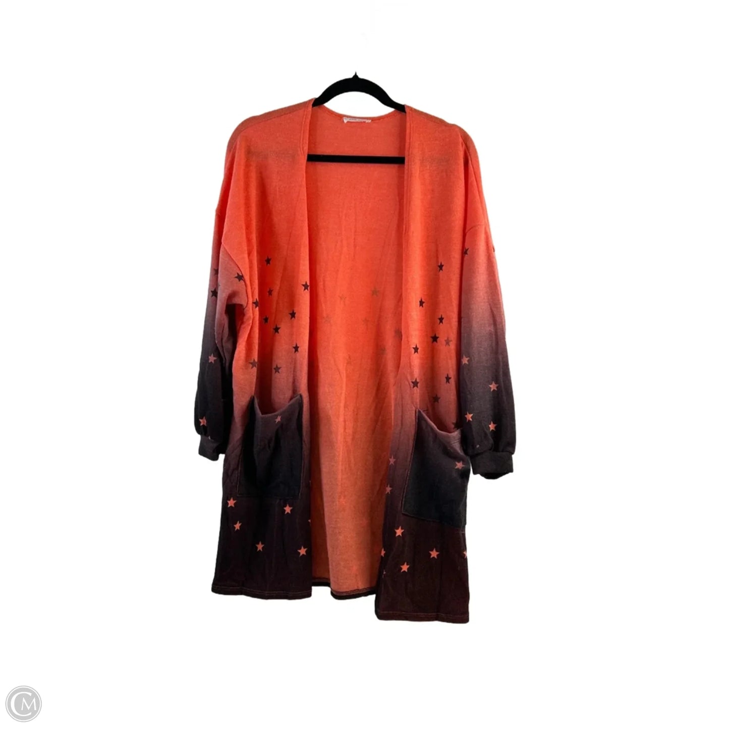 Cardigan By Clothes Mentor In Black & Orange, Size: S
