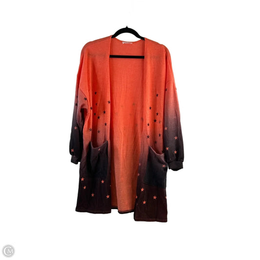 Cardigan By Clothes Mentor In Black & Orange, Size: S