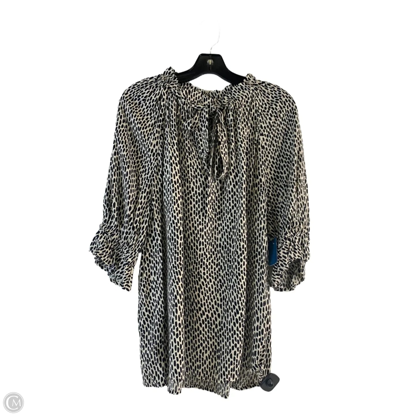 Top Short Sleeve By Who What Wear In Black & Cream, Size: Xxl