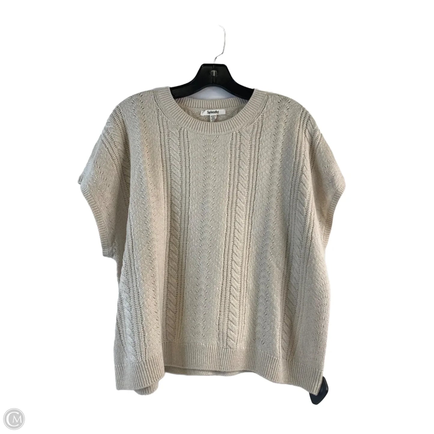 Sweater Short Sleeve By Splendid In Taupe, Size: M