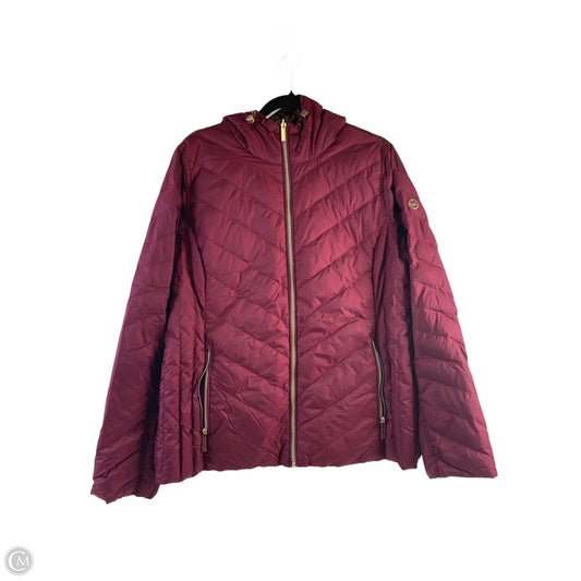 Jacket Puffer & Quilted By Michael By Michael Kors In Maroon, Size: Xl